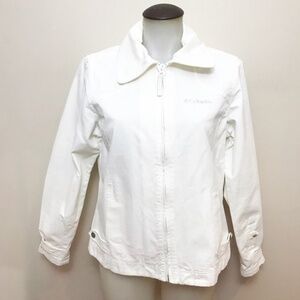 Canvas white columbia zip front jacket 🤍